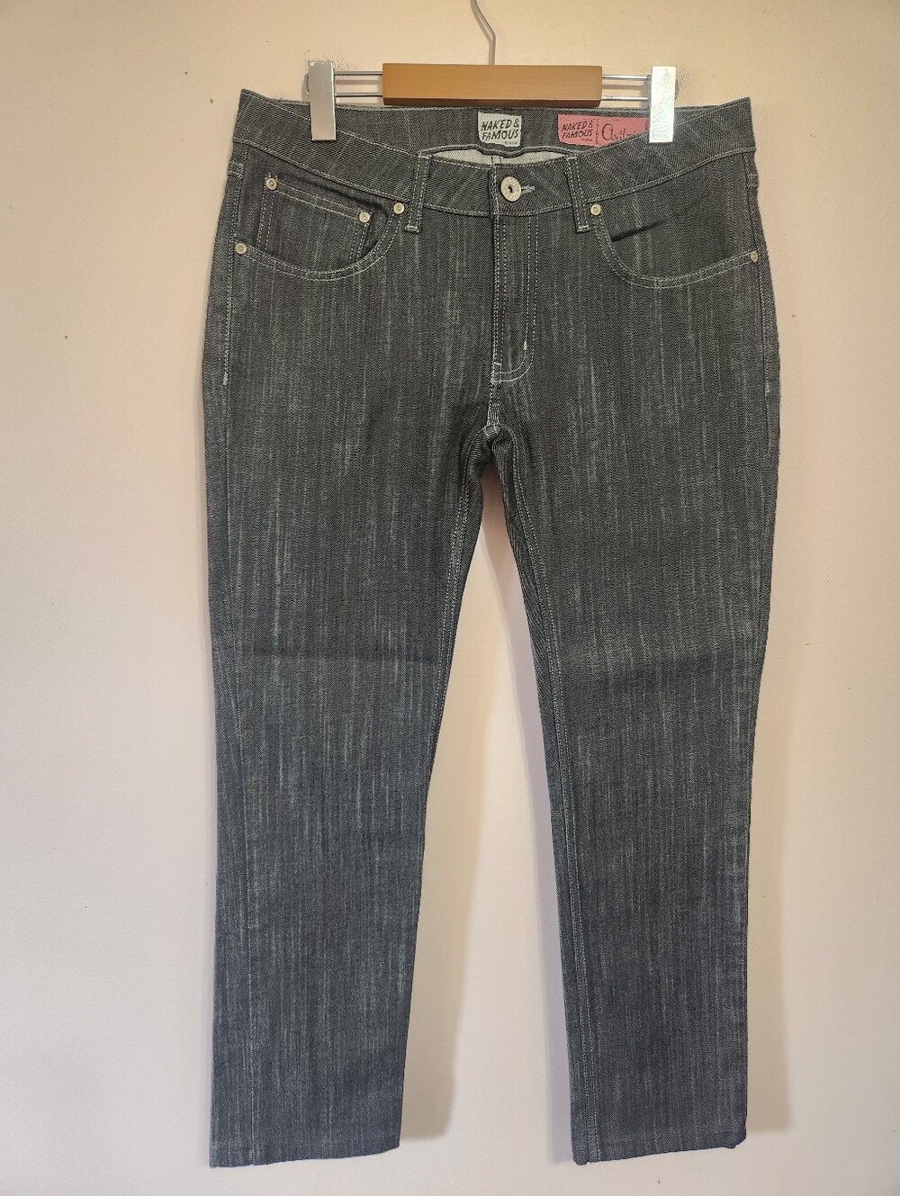 Naked & Famous x Aritzia Raw Black Stretch SkinnyGirl Jeans Y2K Streetwear